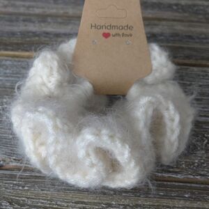 Handmade Crochet Hair Scrunchie-Ivory